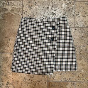 Asymmetrical Plaid Mini Skirt